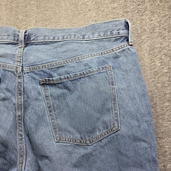 Old Navy Jeans Womens 20 Blue High Rise Slouchy Straight Distressed Raw Hem - Picture 4 of 11